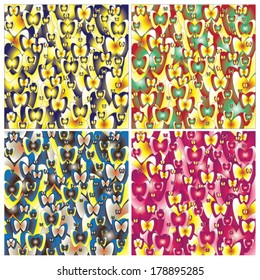 Abstract Butterfly Background - Vector repeating 