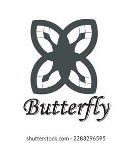 Abstract butterfly black logo design template