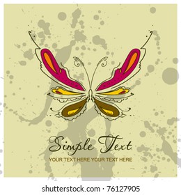 The abstract butterfly with blots against. Vector illustration.