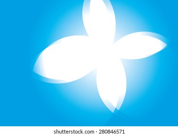 Abstract butterfly with blue and cyan blots