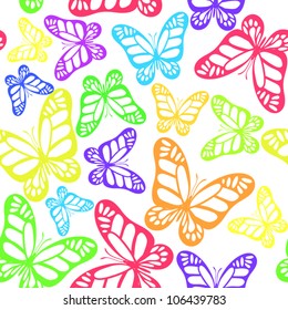 Abstract butterfly colorful seamless pattern background
