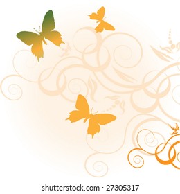 abstract butterfly floral background