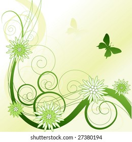 abstract butterfly floral background