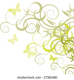 abstract butterfly floral background