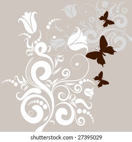 abstract butterfly floral background
