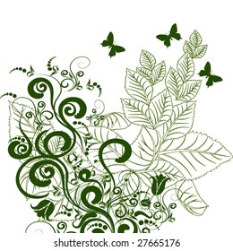 abstract butterfly floral background