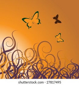 abstract butterfly floral background