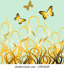 abstract butterfly floral background