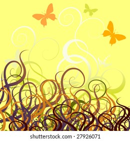 abstract butterfly floral background