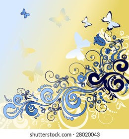 abstract butterfly floral background