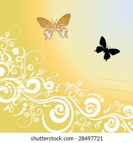 abstract butterfly floral background