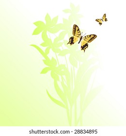 abstract butterfly floral background