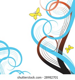 abstract butterfly floral background