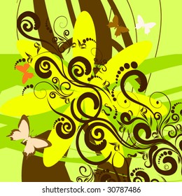 abstract butterfly floral background