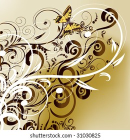 abstract butterfly floral background