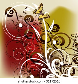 abstract butterfly floral background