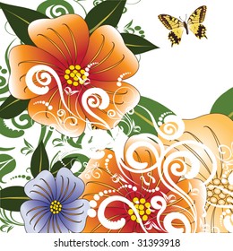 abstract butterfly floral background
