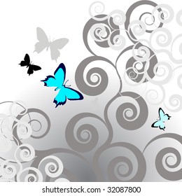 abstract butterfly floral background