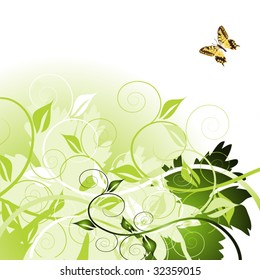 abstract butterfly floral background