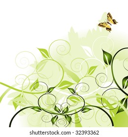 abstract butterfly floral background