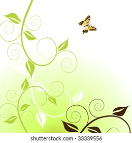 abstract butterfly floral background
