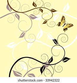 abstract butterfly floral background