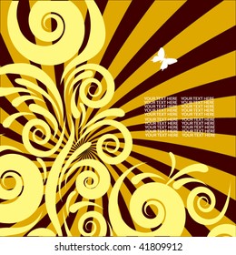  abstract butterfly floral background