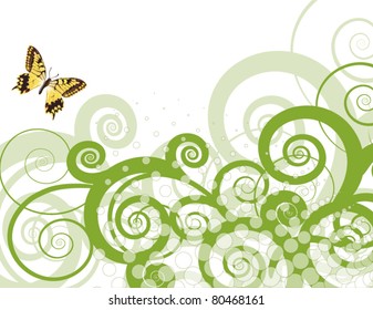 abstract butterfly floral background