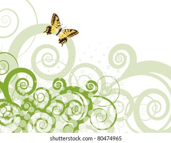 abstract butterfly floral background