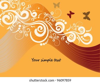 abstract butterfly floral background
