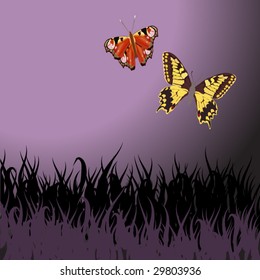 abstract butterfly flower background