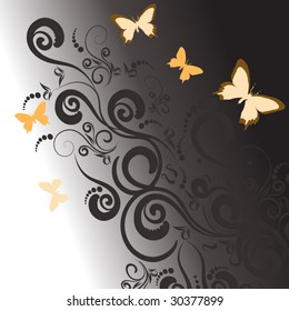 abstract butterfly flower background