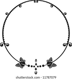 Abstract butterfly frame. No Gradients.