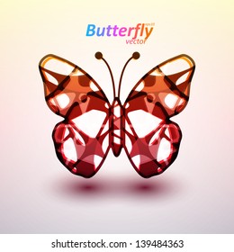Abstract butterfly, futuristic colorful vector illustration eps10