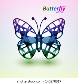 Abstract butterfly, futuristic colorful vector illustration eps10