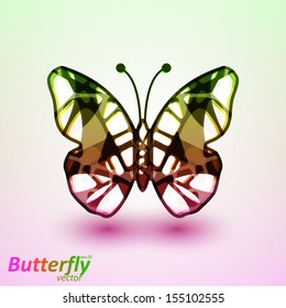 Abstract butterfly, futuristic colorful vector illustration eps10