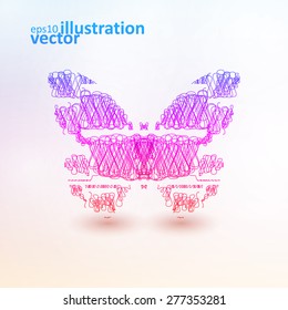 Abstract butterfly, futuristic colorful vector illustration eps10