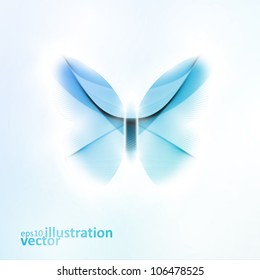 Abstract butterfly, futuristic vector illustration in light background eps10