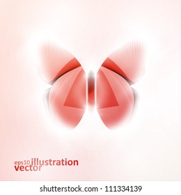 Abstract butterfly, futuristic vector illustration in light background eps10