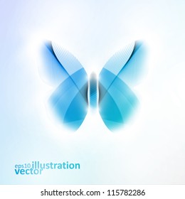 Abstract butterfly, futuristic vector illustration in light background eps10