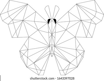 Abstract butterfly. Geometric linear butterfly.