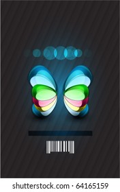 Abstract butterfly. Glass vector shape. Conceptual illustration