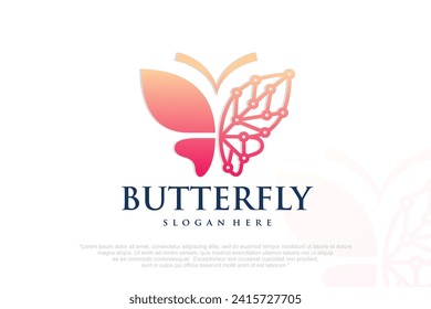 Resumen de la plantilla de diseño de degradado de mariposa . Ilustración del vector.