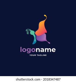 abstract butterfly gradient minimalist logo