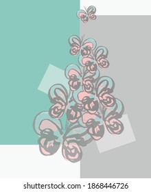 Abstract butterfly graphic pattern with blue and grey background