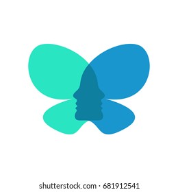 abstract Butterfly head logo template