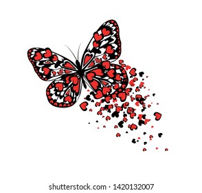 Abstract butterfly of hearts. Vector illustration