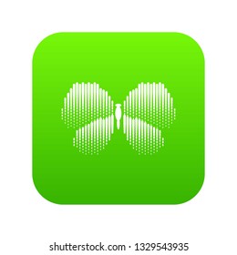 Abstract butterfly icon green vector isolated on white background