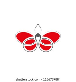 Abstract butterfly icon, logo vector design element