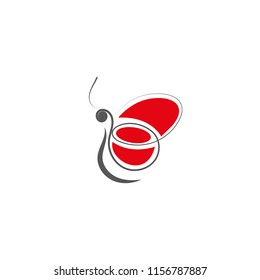 Abstract butterfly icon, logo vector design element